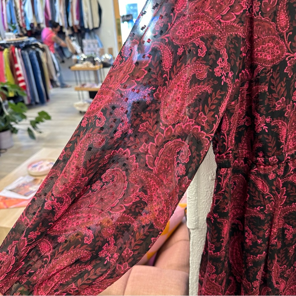 Torrid black and red paisley chiffon dress - Picture 10 of 10